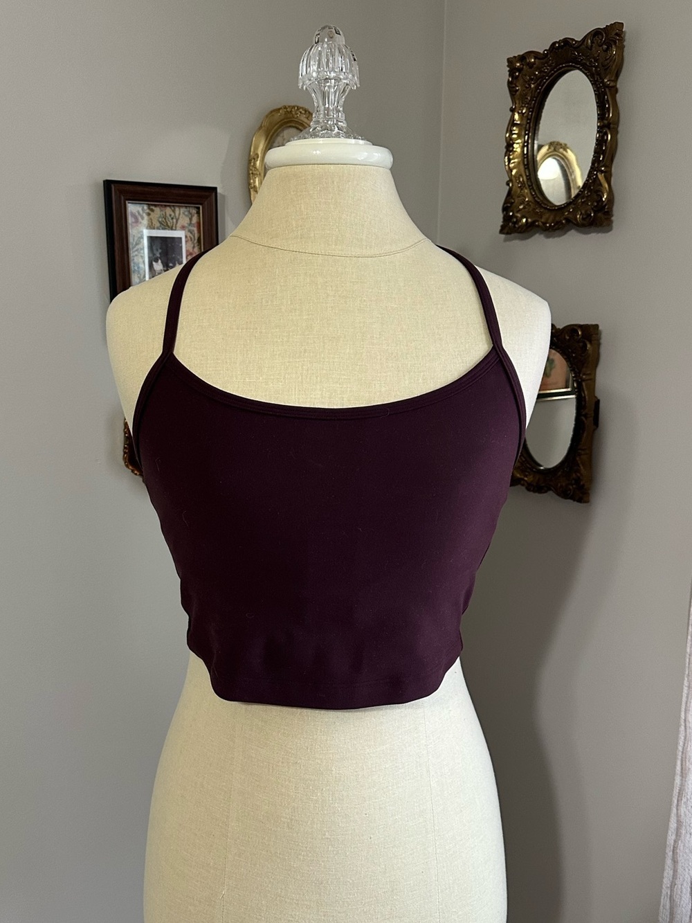 Johnny Was Calme Plum Spaghetti Strap Tank Top with Build in Shelf Bra